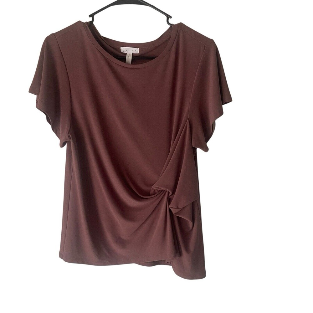 Leith Women's Size Small Purple Asymmetrical Twisted Top Interview Outfit Women